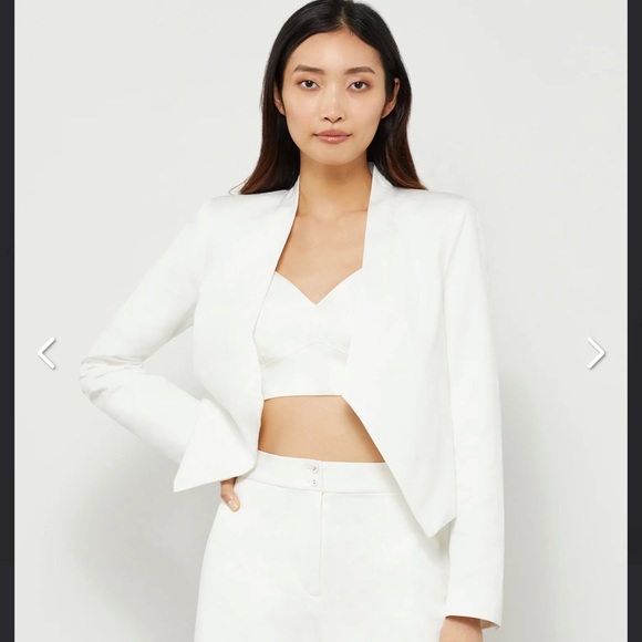 BCBG Jackets & Blazers - NWT BCBG Abigail Asymmetrical Jacket in Off White